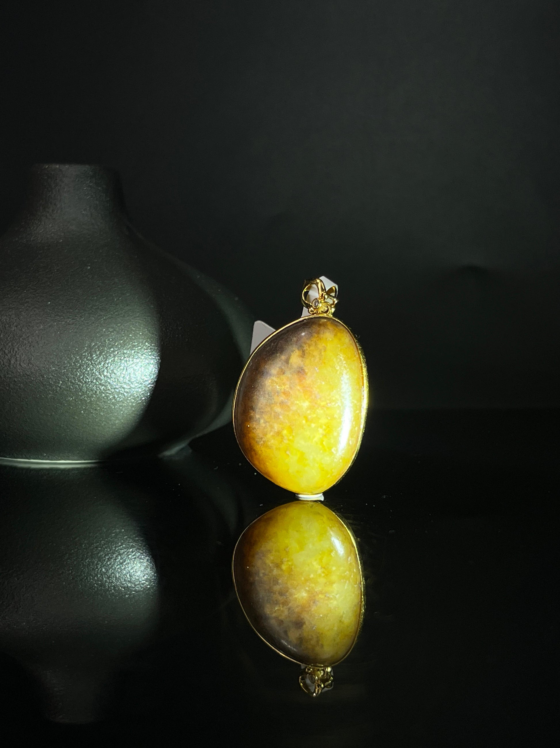 新疆和田玉籽料原石18k金镶玉吊坠5（yc243616）