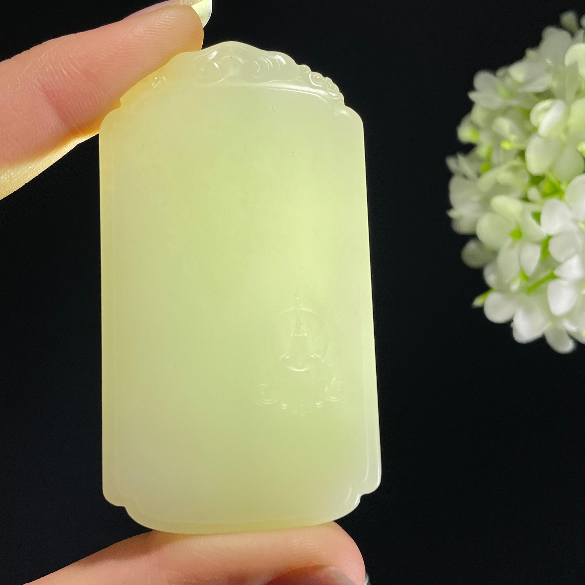 和田玉 “禅意素安白玉无事牌”（yc325435）