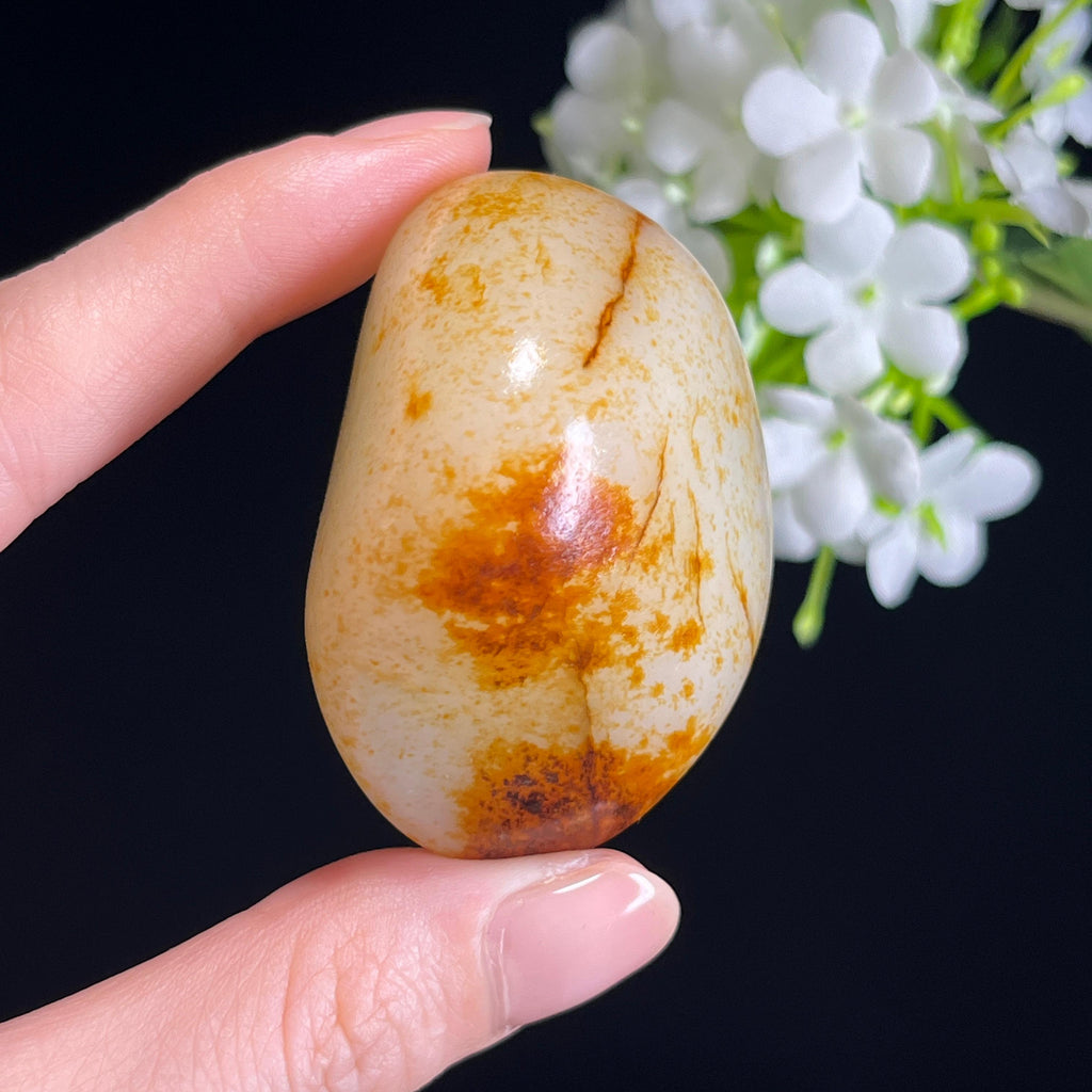 新疆天然和田玉“金璞纳福”聚红皮籽料（yc326557）