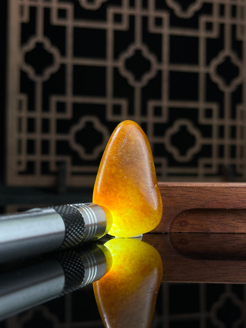 新疆和田玉白玉籽料原石金包银挂件（yc234001）