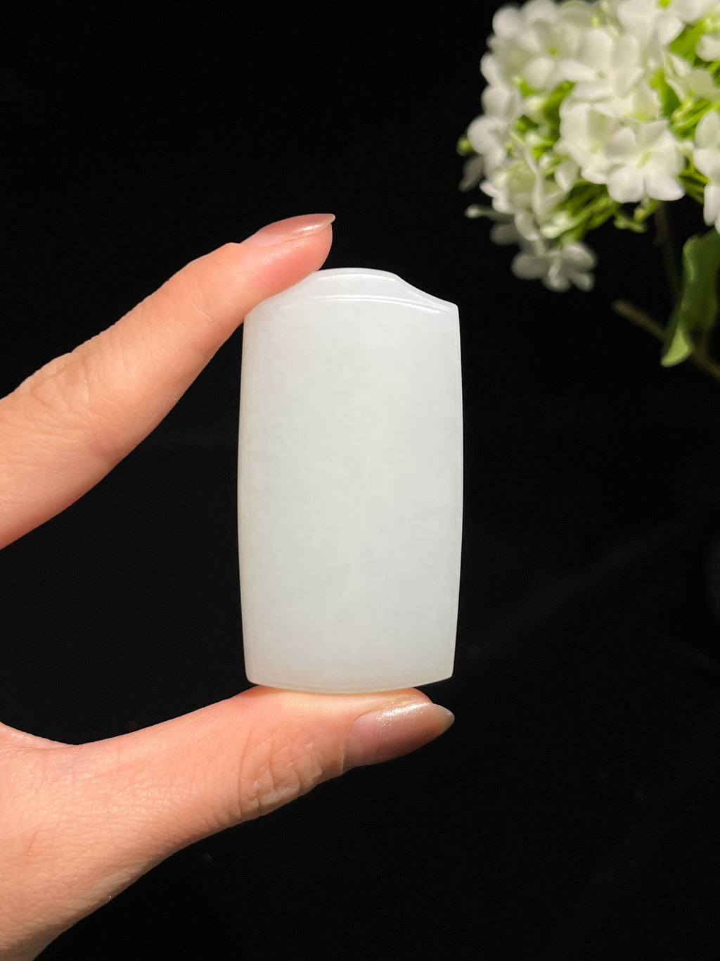 和田玉白玉平安无事牌（yc250401）