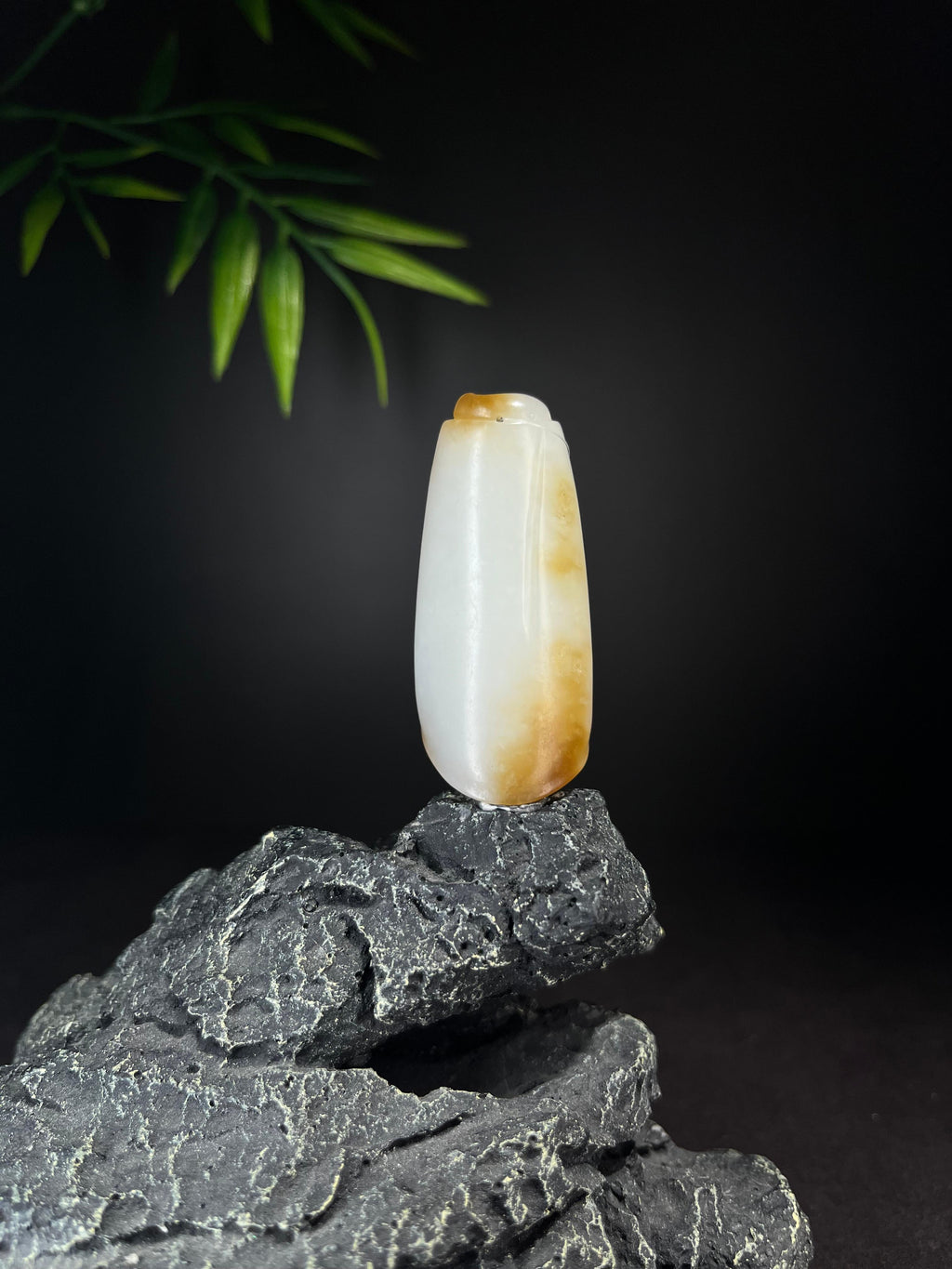 和田玉糖白竹节随形雕挂件（yc732991）