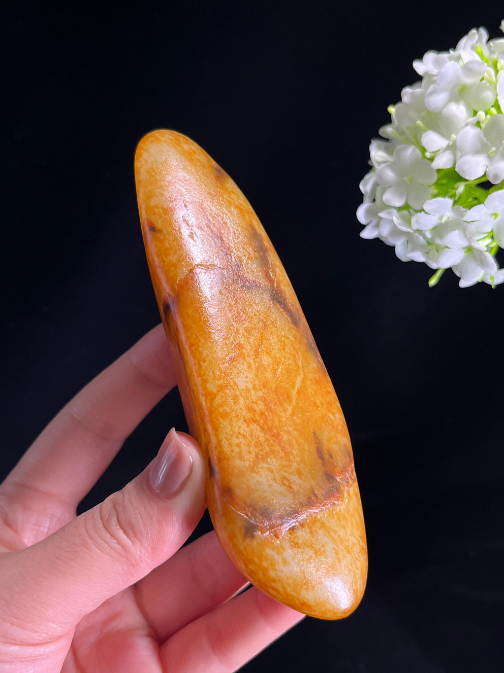 2025.11.26，和田玉老熟金包银籽料原石手把件（yc276513）