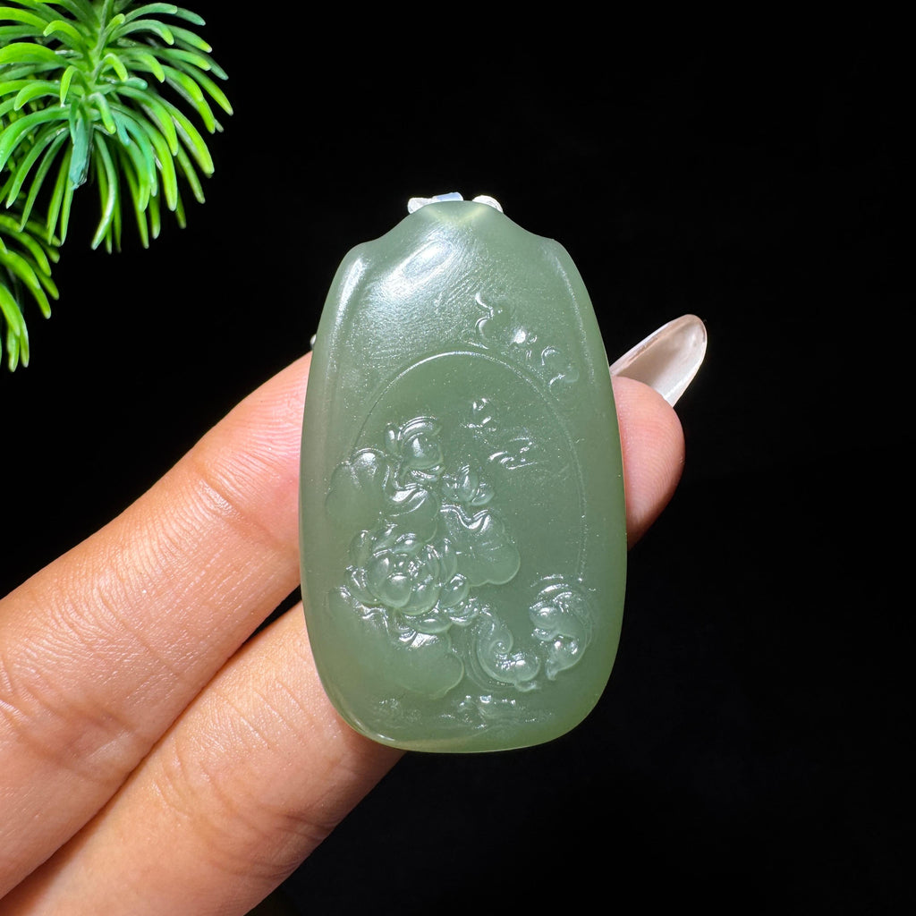 和田玉湖水荷塘鱼趣（yc725478）