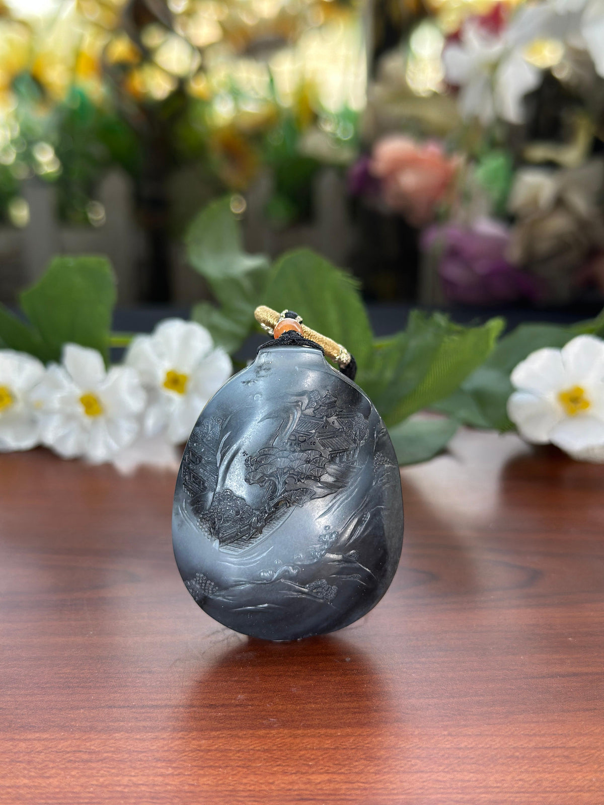 新疆和田玉精品意境青花籽料山水牌（yc711190）