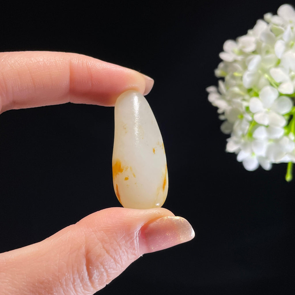 和田玉白玉洒金皮“流霞滴露”籽料原石（yc311860）