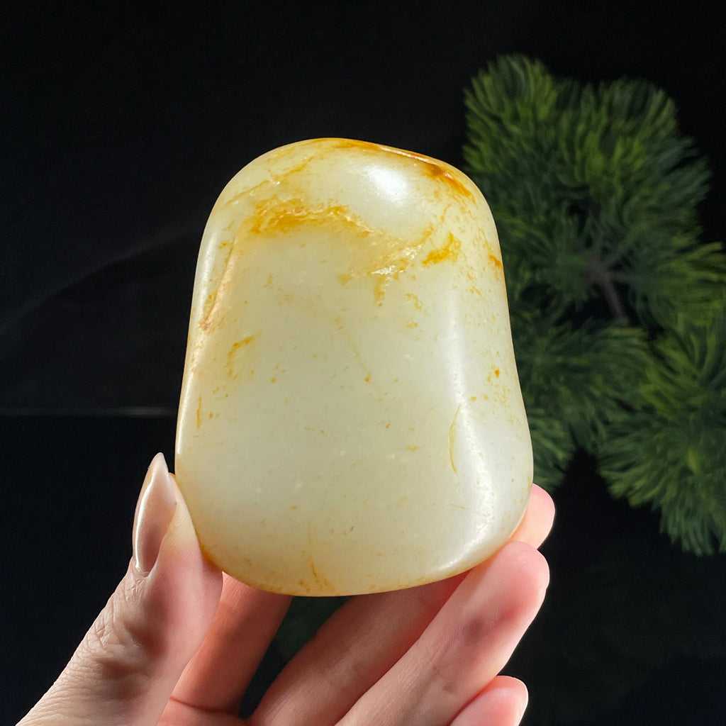 新疆和田玉洒金洒红皮珍品籽料手把件（yc529250）