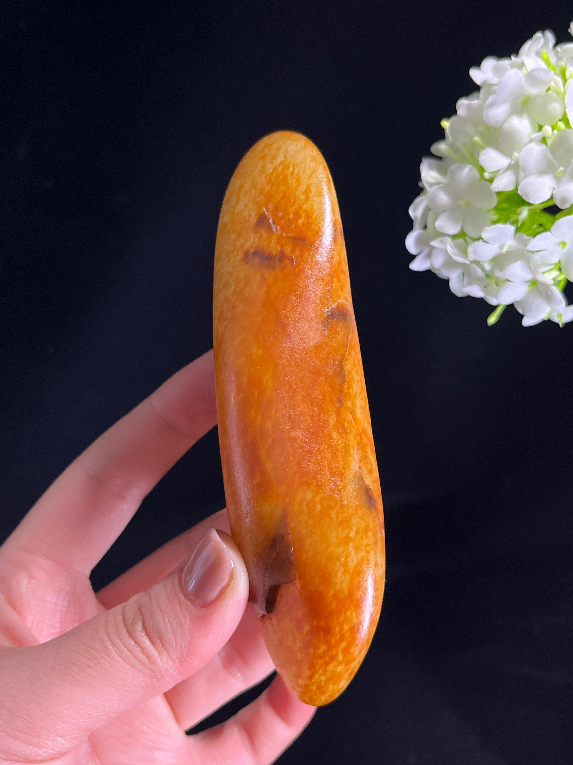 2025.11.26，和田玉老熟金包银籽料原石手把件（yc276513）