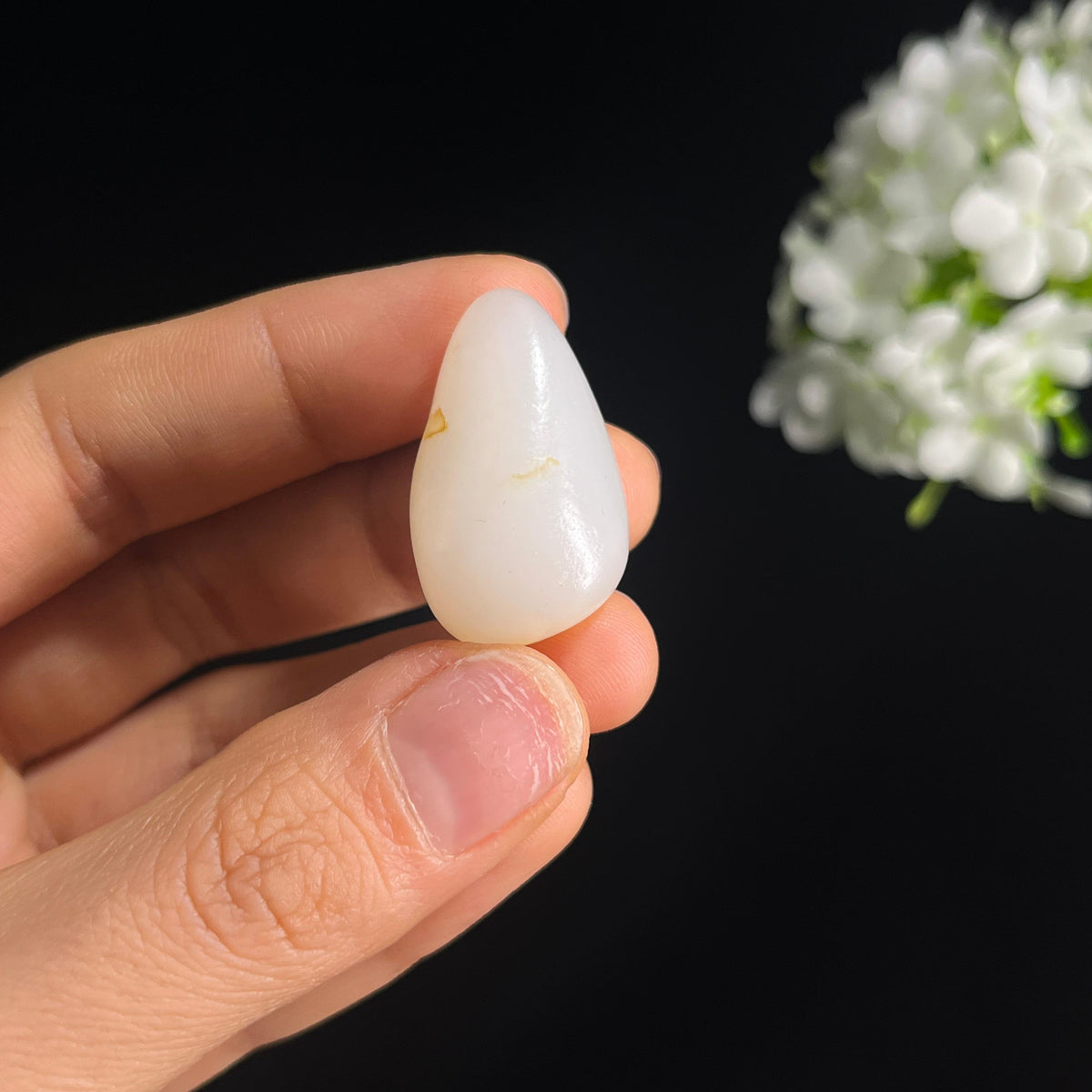 和田玉一级白洒金皮“玉滴凝金”籽料原石（yc287792）