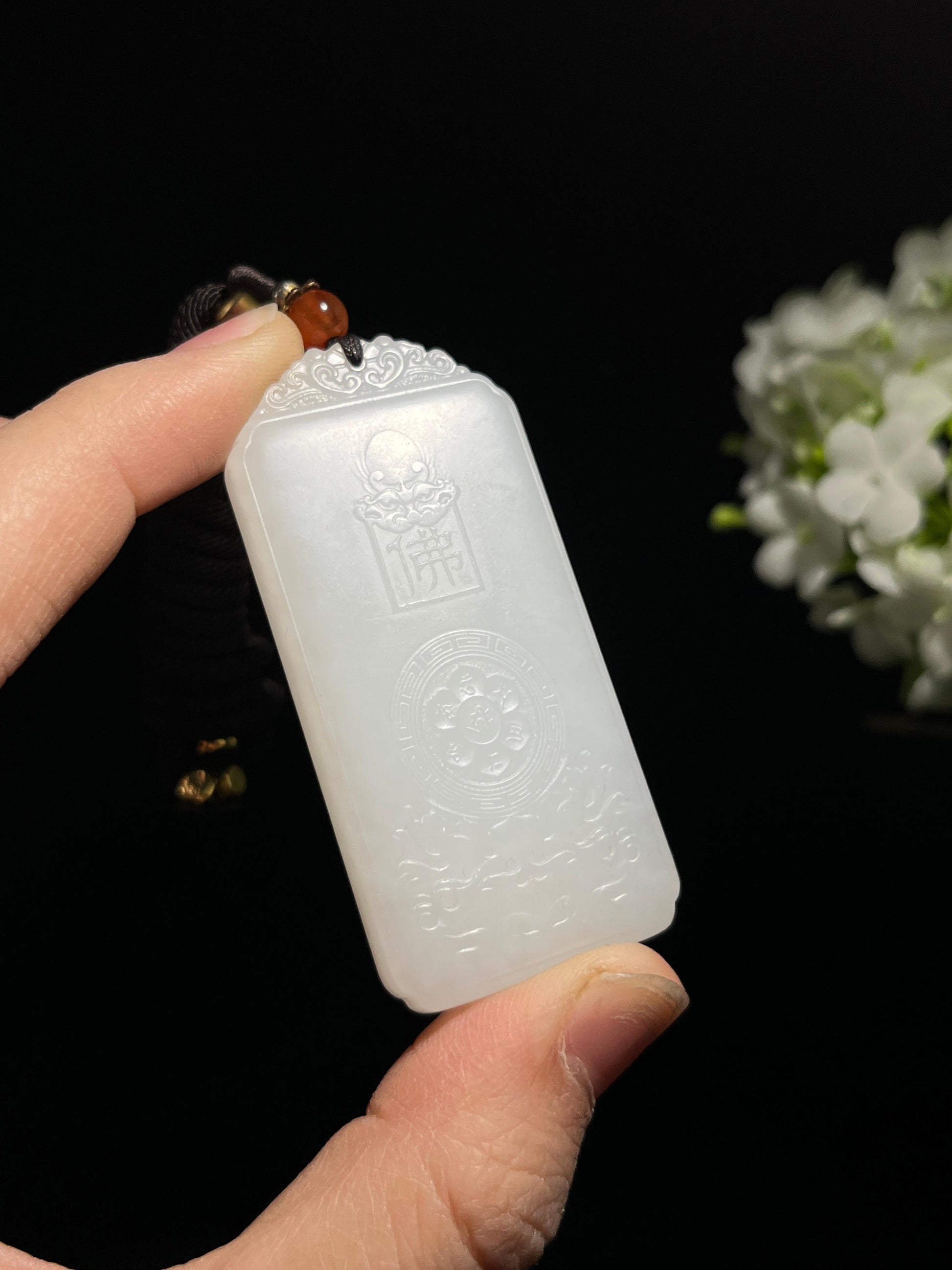 和田玉观音牌吊坠（yc258302）