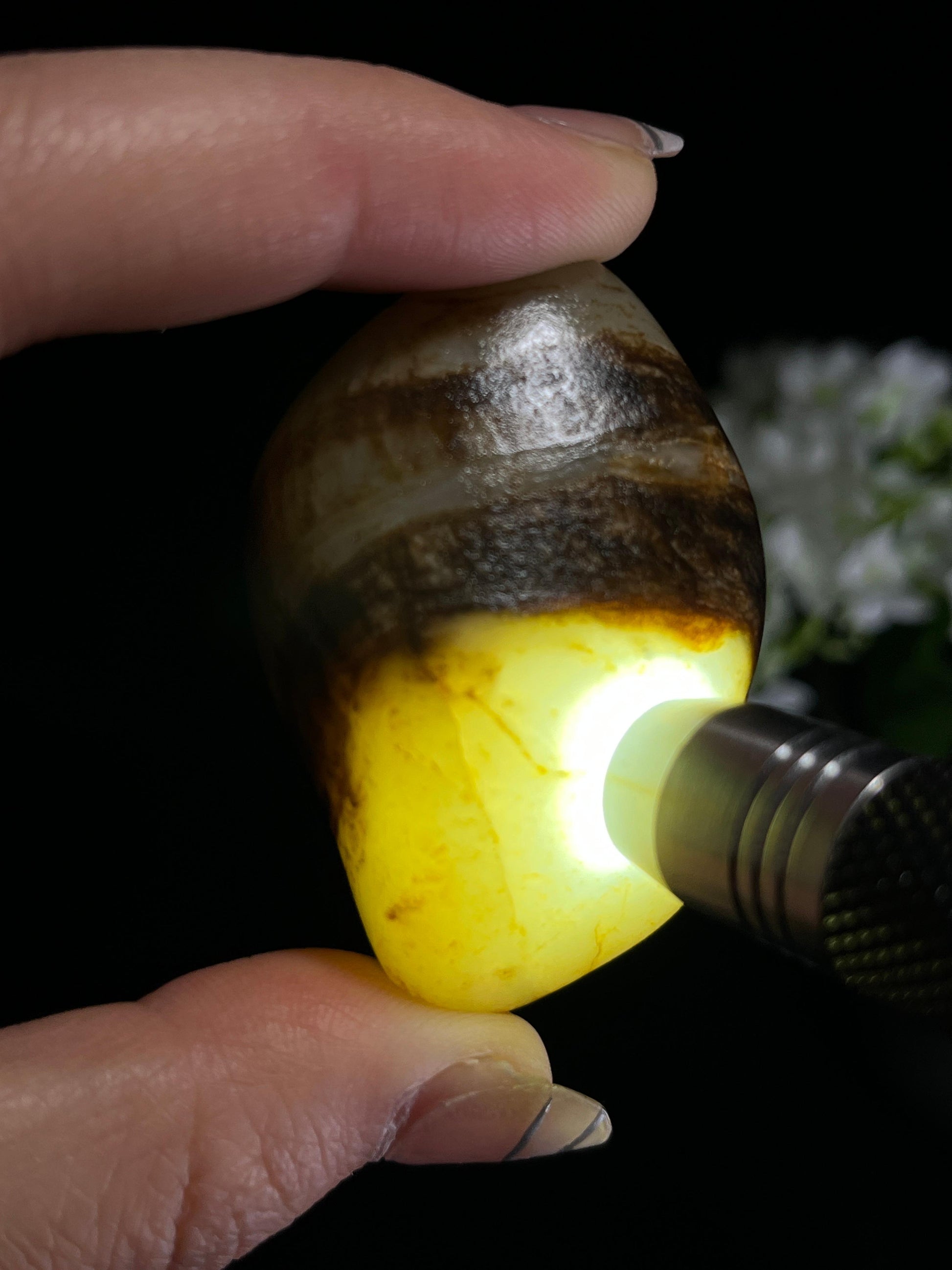 新疆和田玉秋梨皮精品包金挂件籽料原石（yc250199）