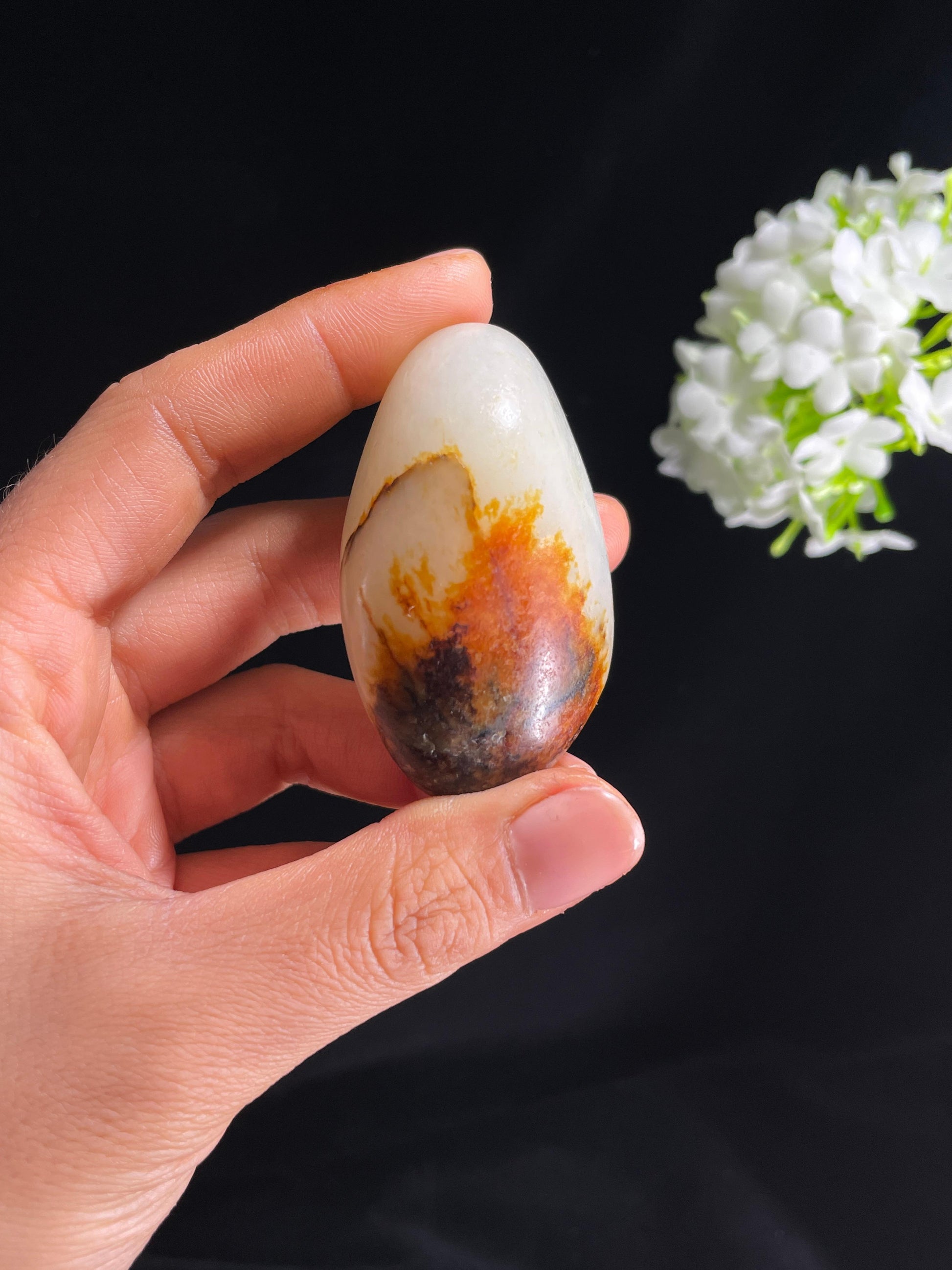 和田玉白玉聚红皮籽料原石（yc264912）