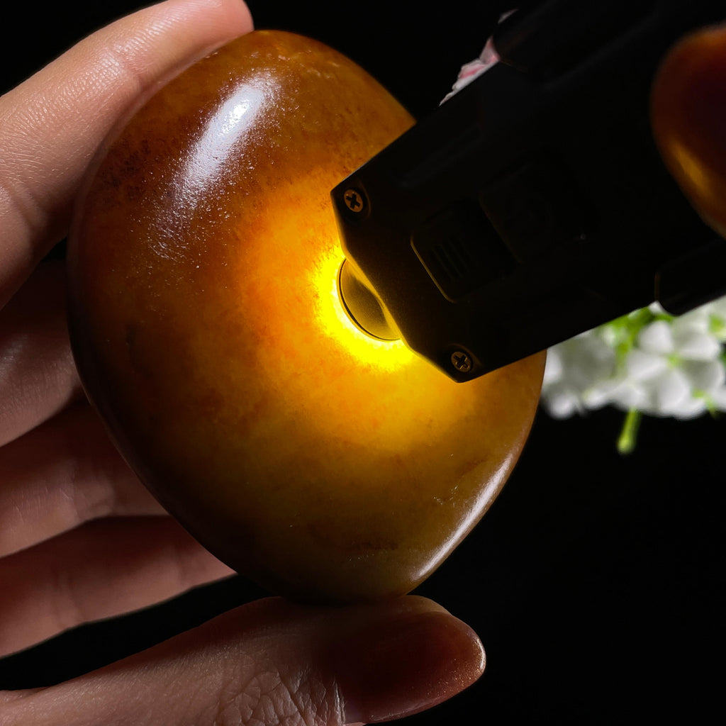 新疆天然和田玉“彤云叠嶂”红沁籽料（yc392647）