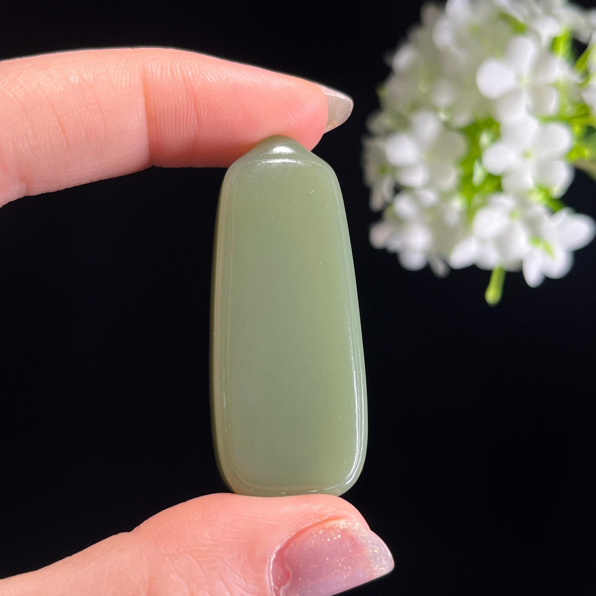 新疆天然和田玉“温润藏辉”青玉平安无事牌（yc328468）