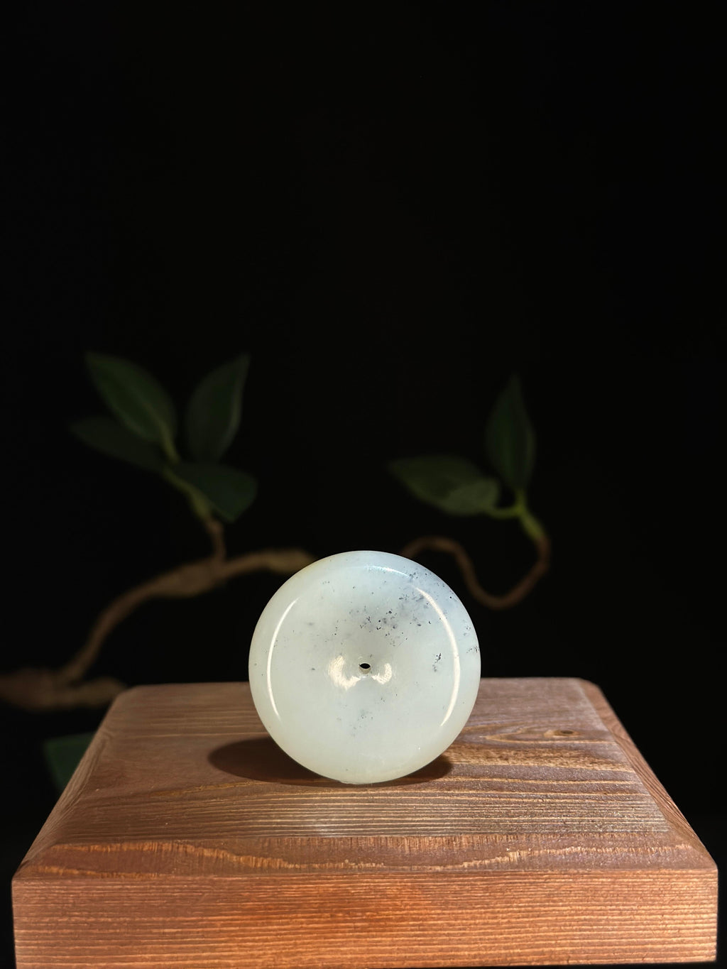 和田玉.细料青花洒墨平安扣（yc777156）