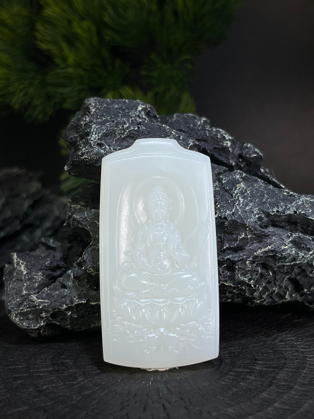 天然和田玉白玉山料阿弥陀佛观音挂件（yc228183）