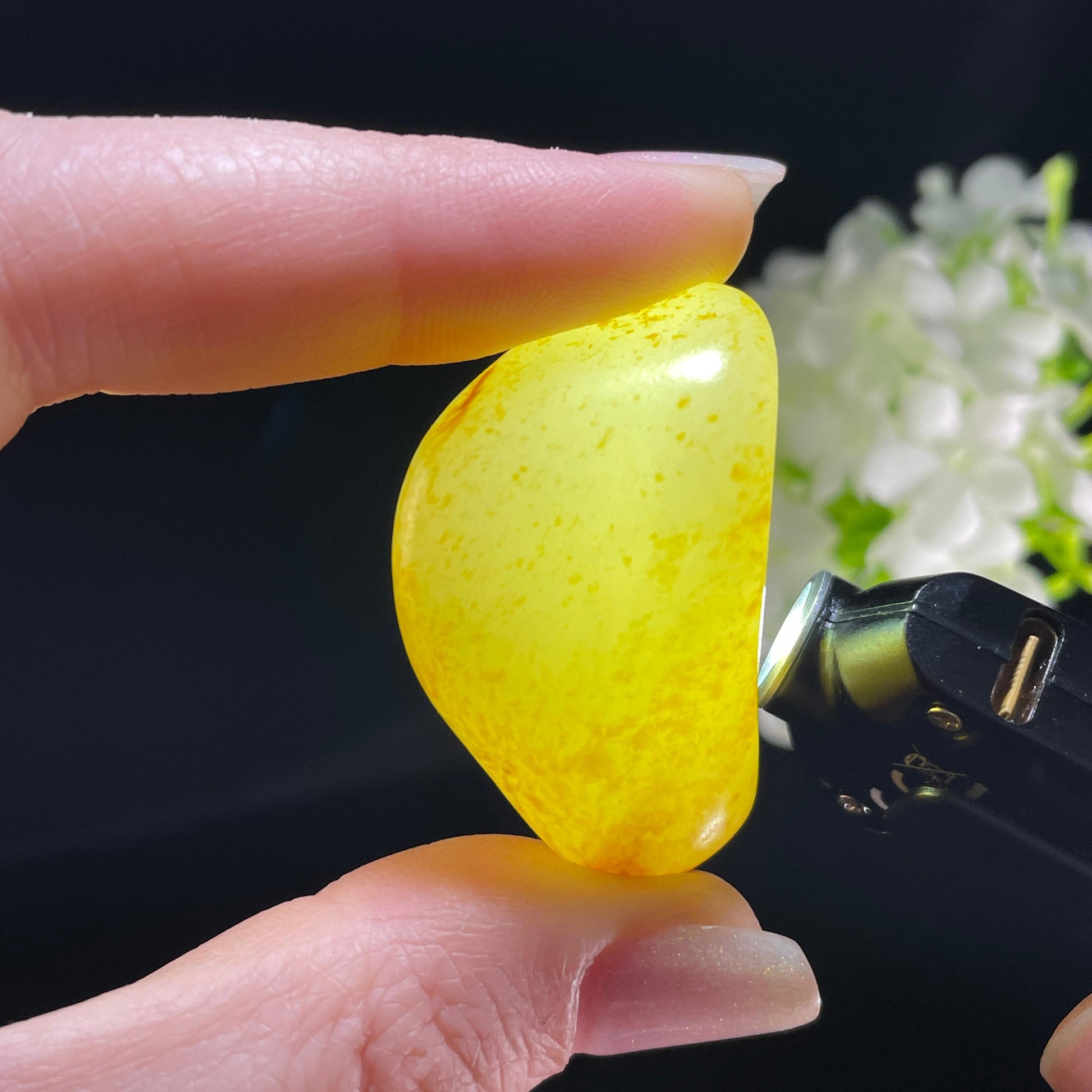 和田玉白玉“金缕织云”洒金皮籽料（yc357711）