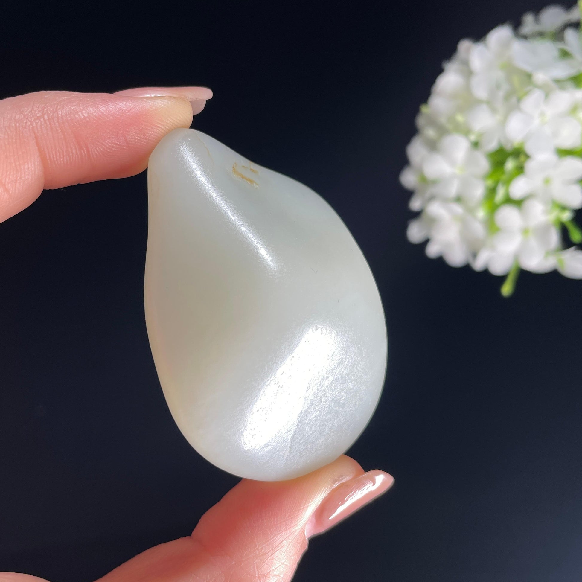 2026.4.9广告流，和田玉白玉“寒玉藏辉”淡洒金皮籽料（yc386281）