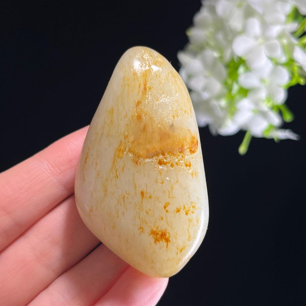 和田玉白玉“残阳锦鳞”洒金皮洒红皮籽料（yc351290）