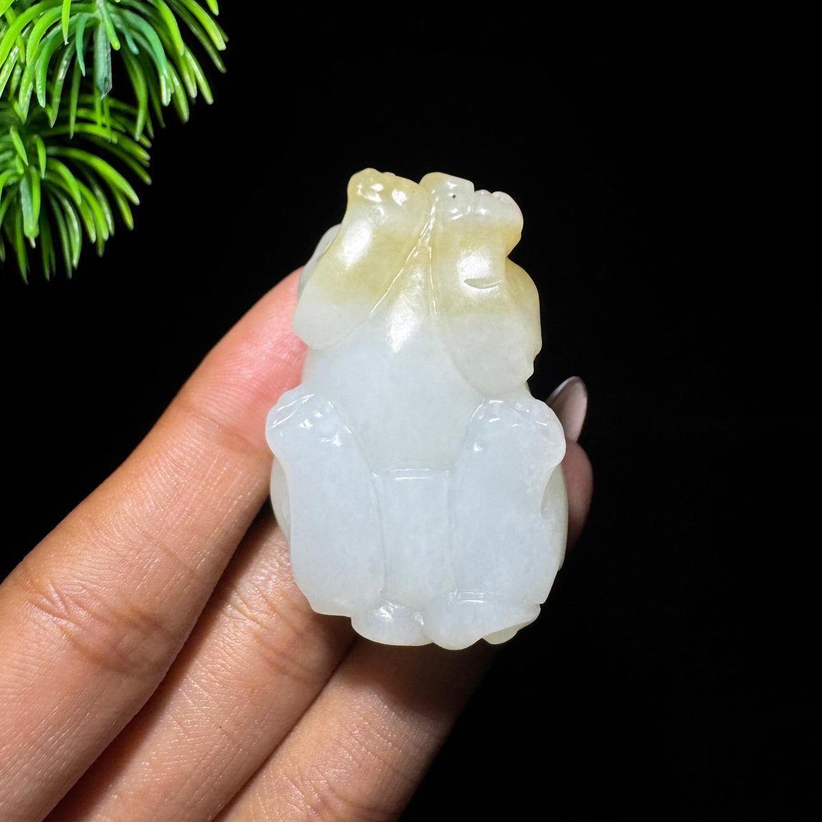 和田玉山料糖白貔貅（yc712736）