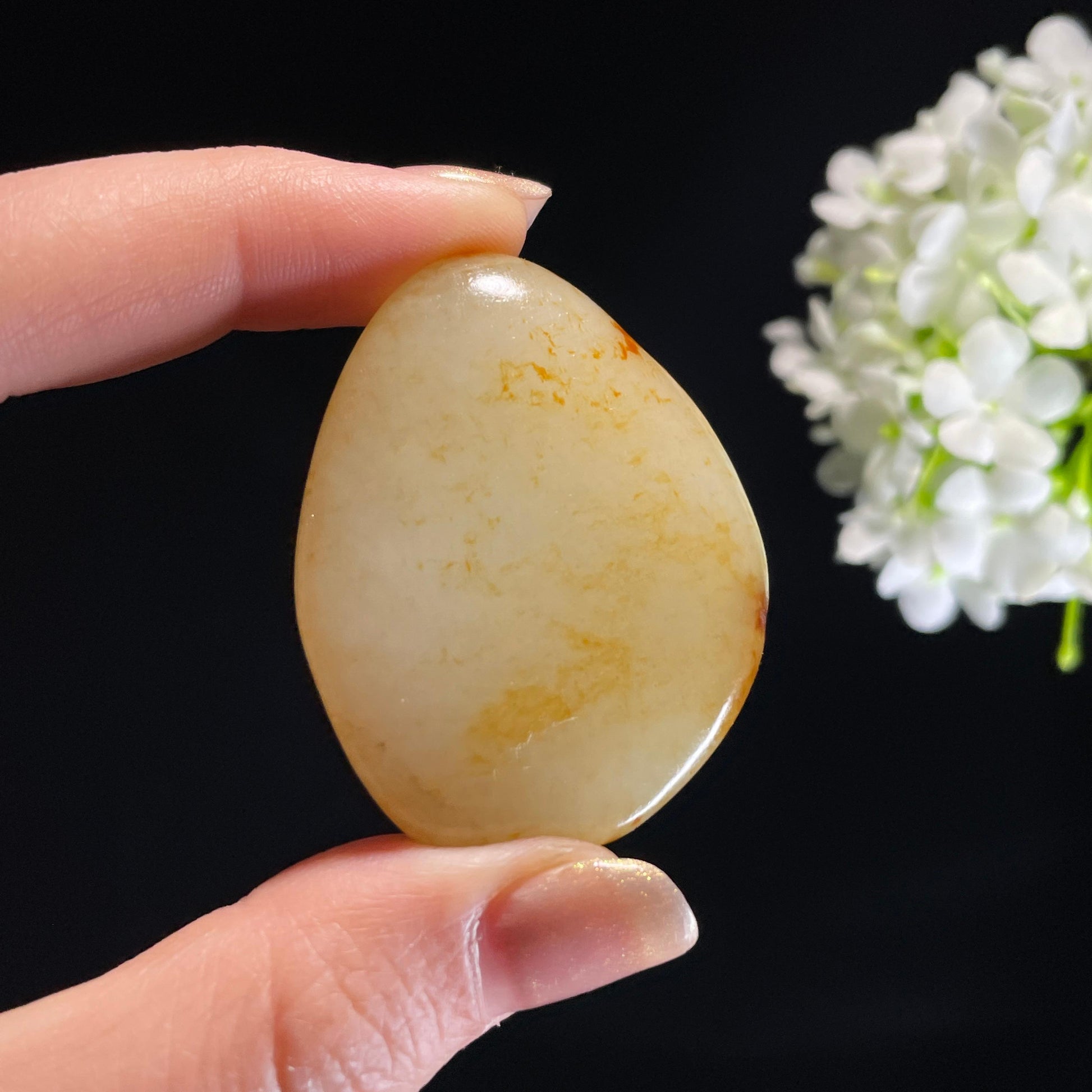 和田玉暖白种洒金皮“月澜金粟”籽料原石（yc311848）