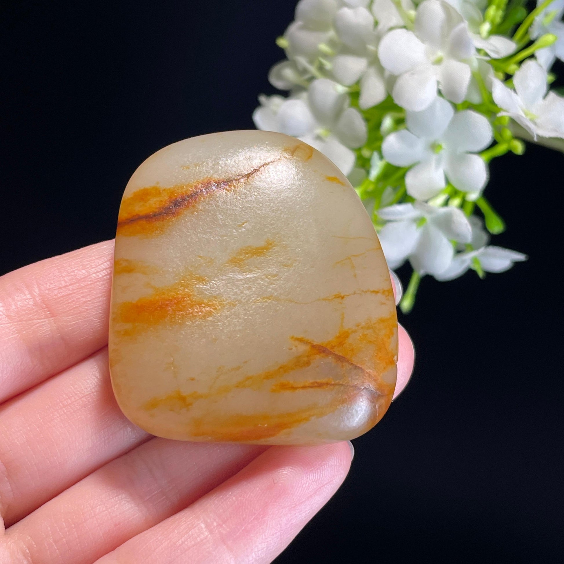 和田玉白玉聚红洒金皮籽料（yc338834）