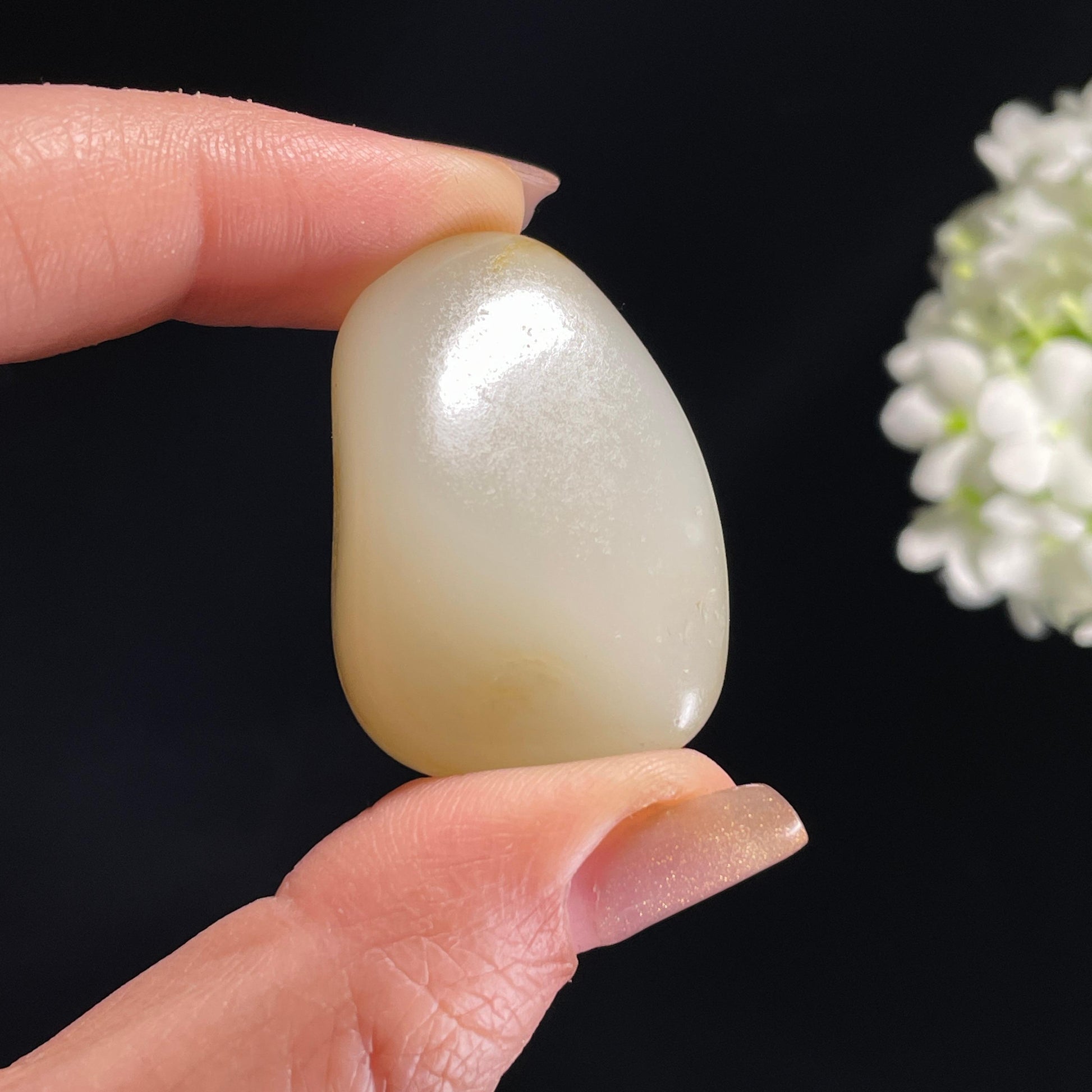 和田玉白玉“江汀浅痕”洒金皮籽料（yc368461）