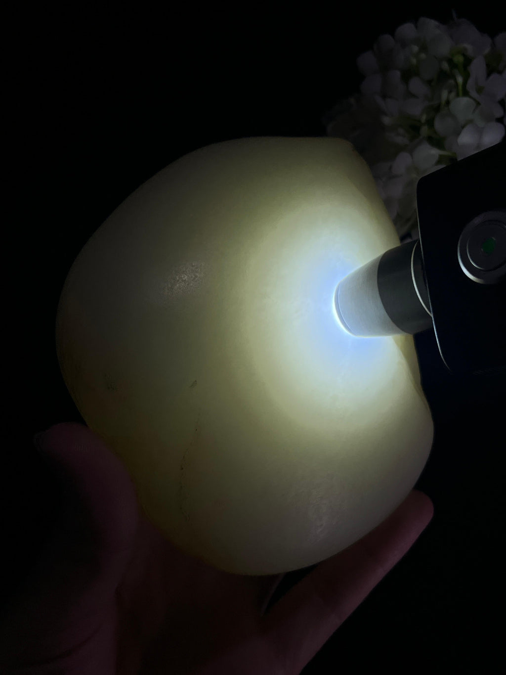 和田玉羊脂白饼状象形籽料原石（yc255799）