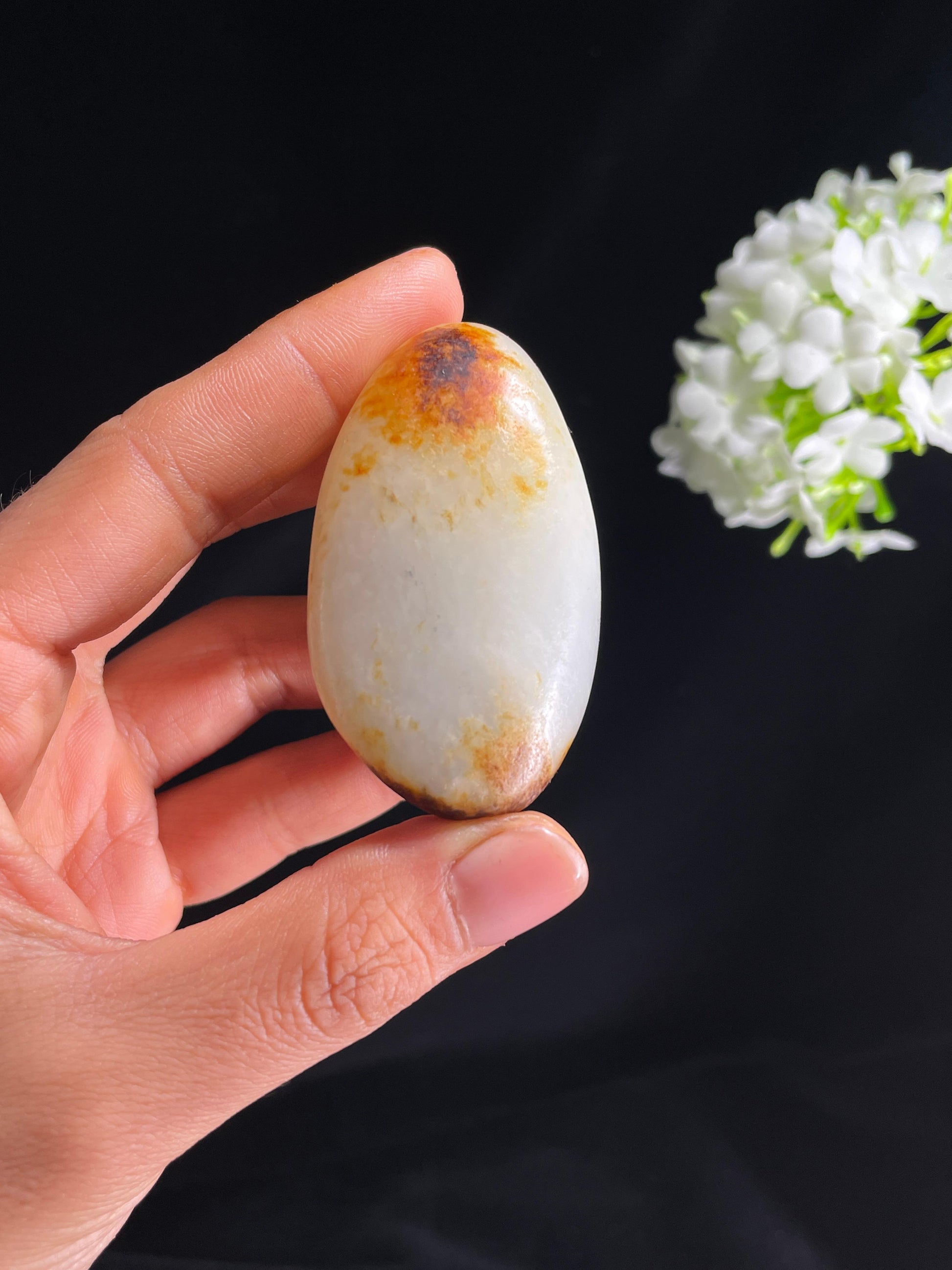 和田玉白玉聚红皮籽料原石（yc264912）