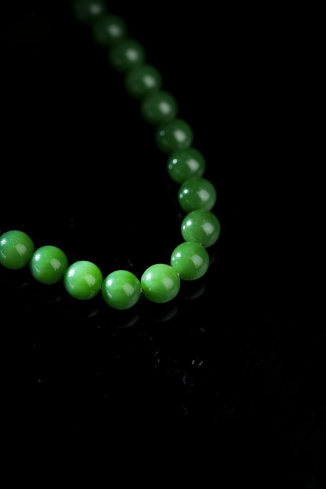 新疆天然和田玉碧玉项链5（yc253342）