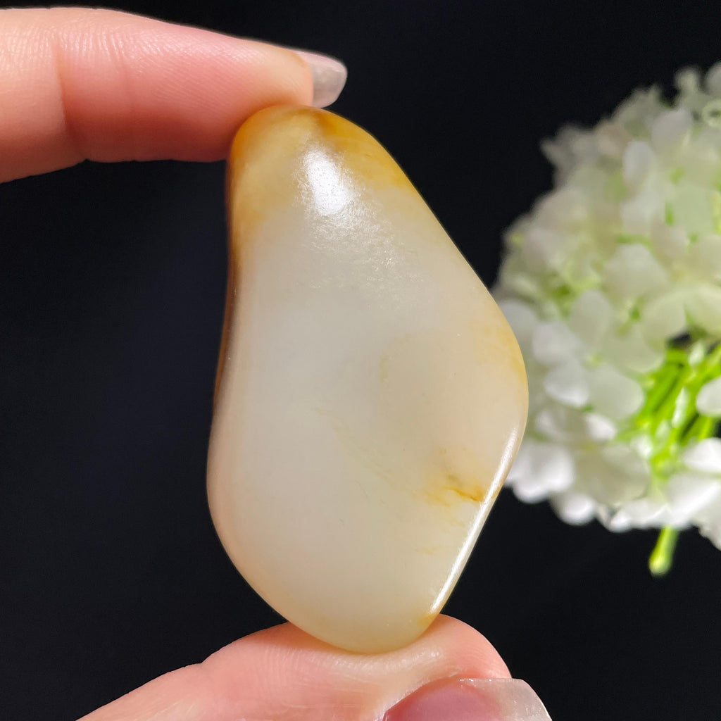 和田玉白玉“金膏流素”聚黄皮籽料（yc392785）