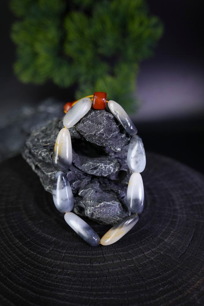 新疆和田玉青花籽料手串（修）（yc229748）