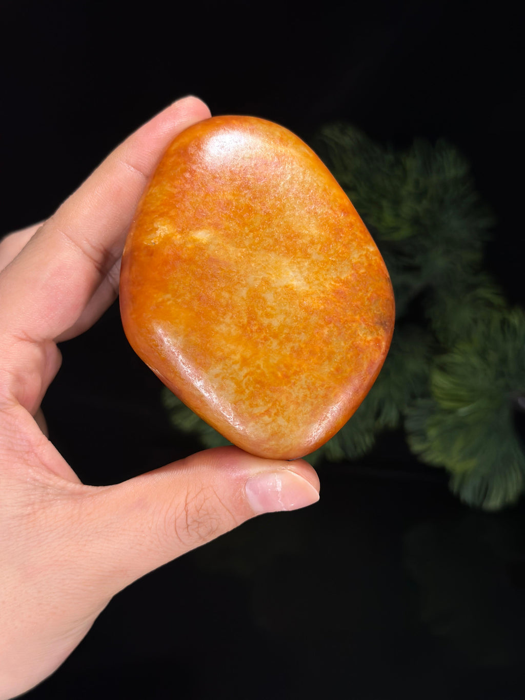 新疆天然和田玉珍品红沁籽料手把件（yc504203）