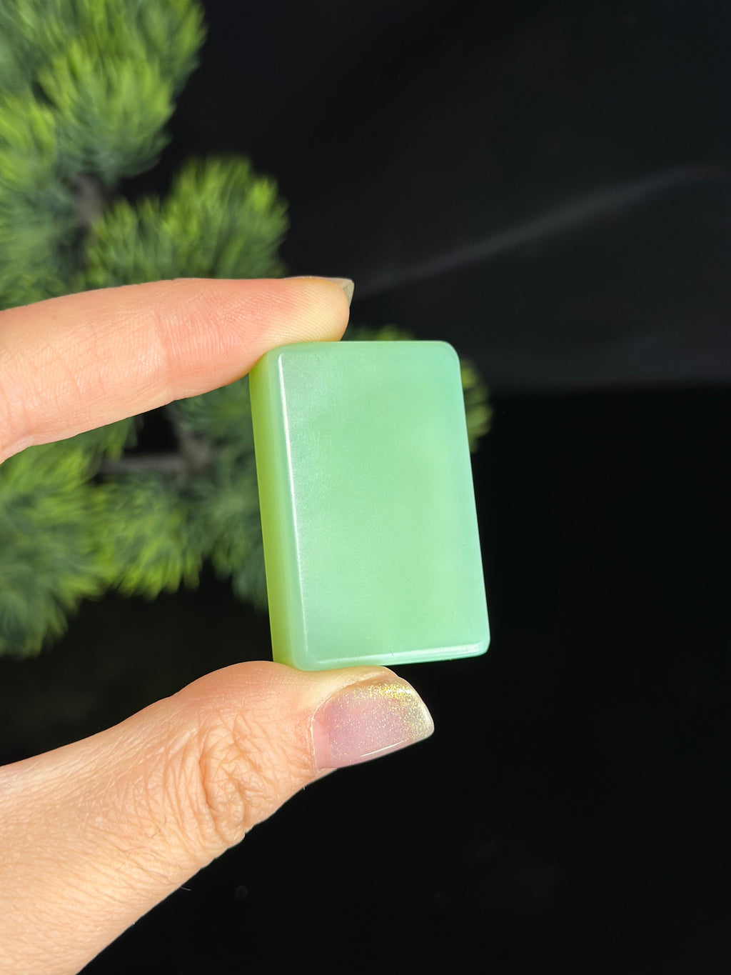 和田玉薄荷绿平安无事牌（yc465471）