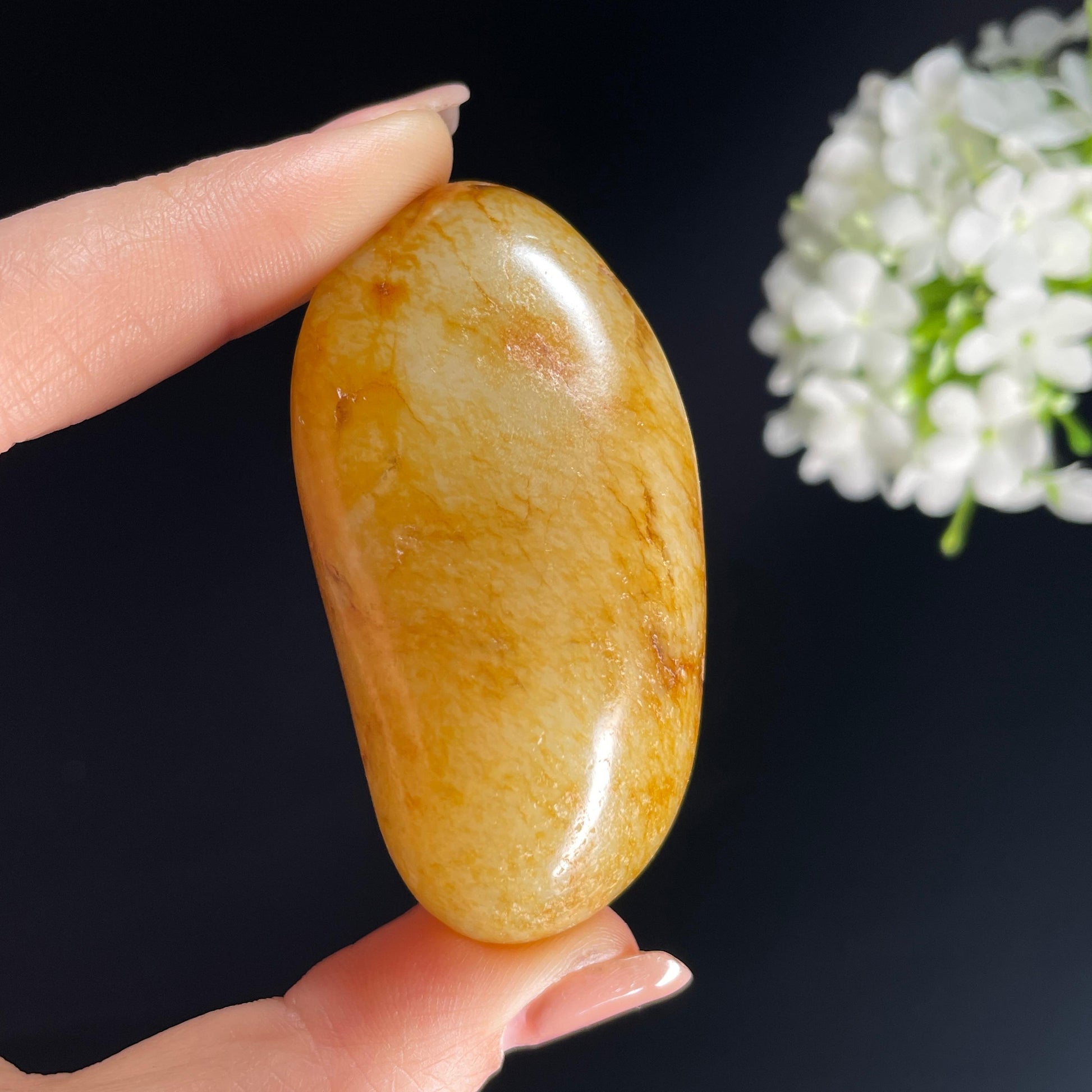 2026.4.9广告流，和田玉白玉“秋江金浪”通体洒金皮籽料（yc386299）