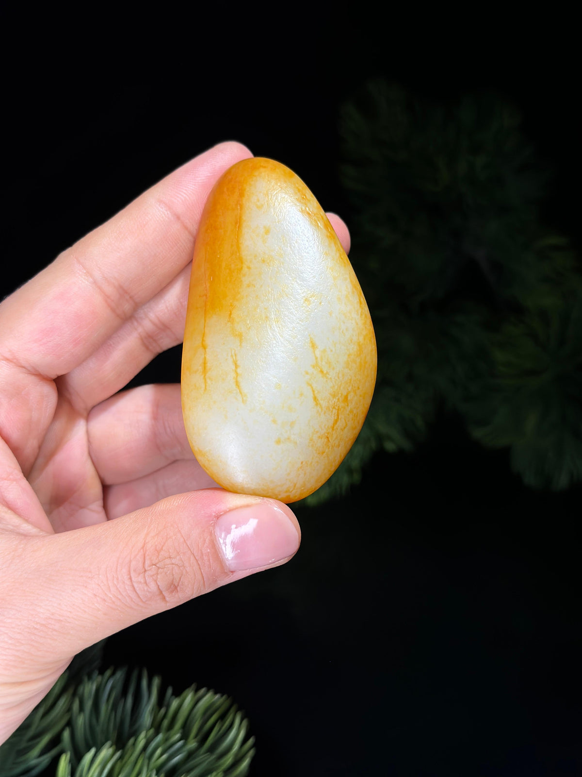 新疆和田玉白玉红皮洒金皮臻品籽料手把件（yc499697）
