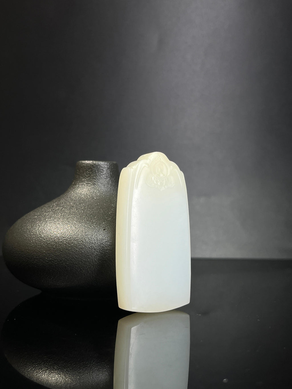 和田玉且末雕刻无相佛题材无事牌（yc240916）