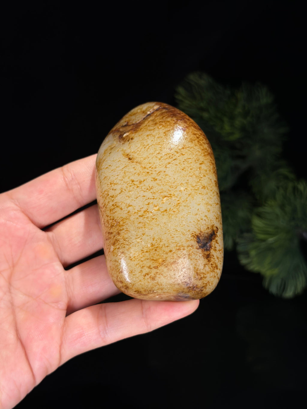 新疆和田玉白玉通体秋梨皮臻品籽料手把件（yc504712）