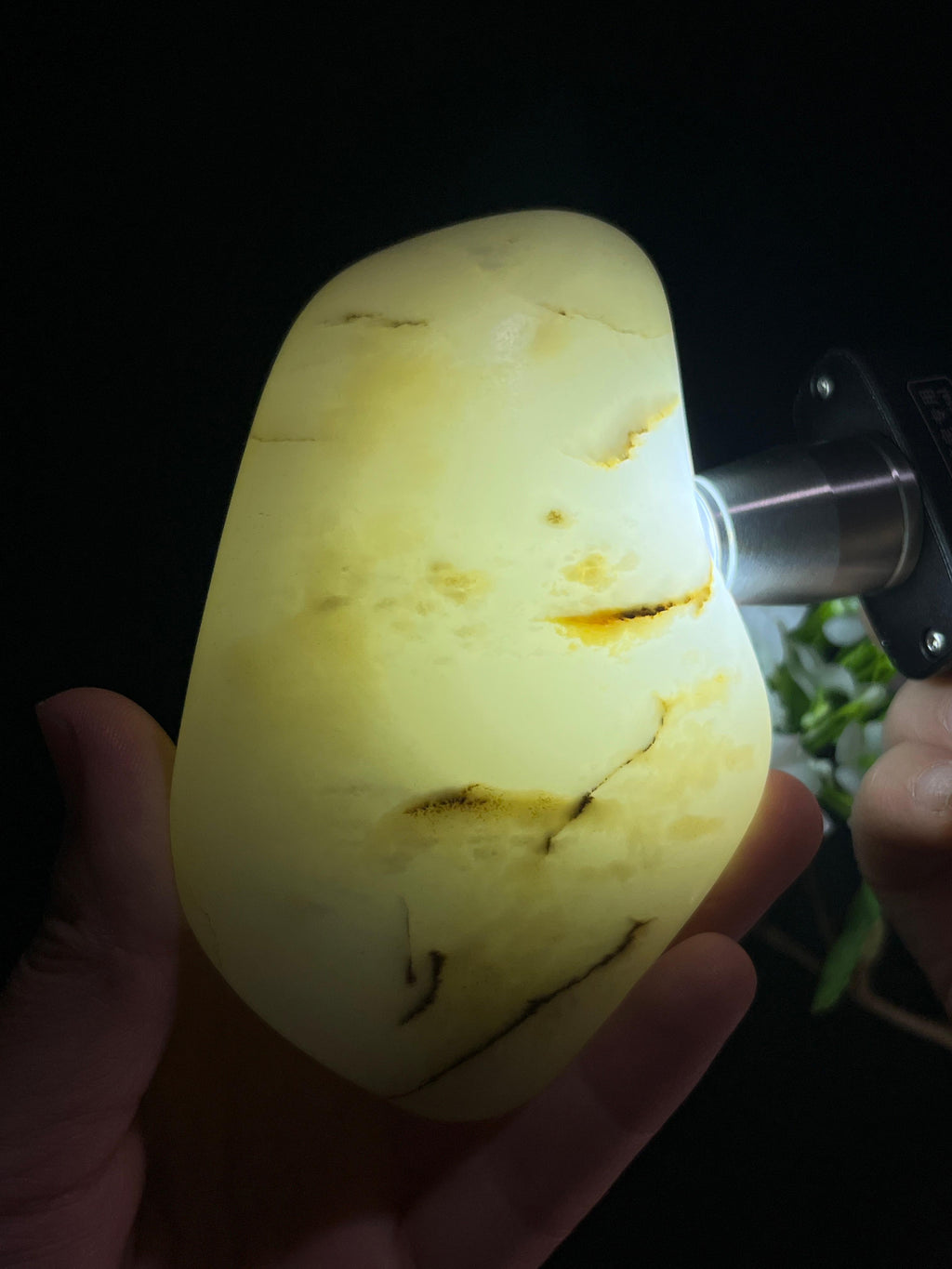 新疆和田玉羊脂白玉收藏级洒金皮籽料原石（yc252906）