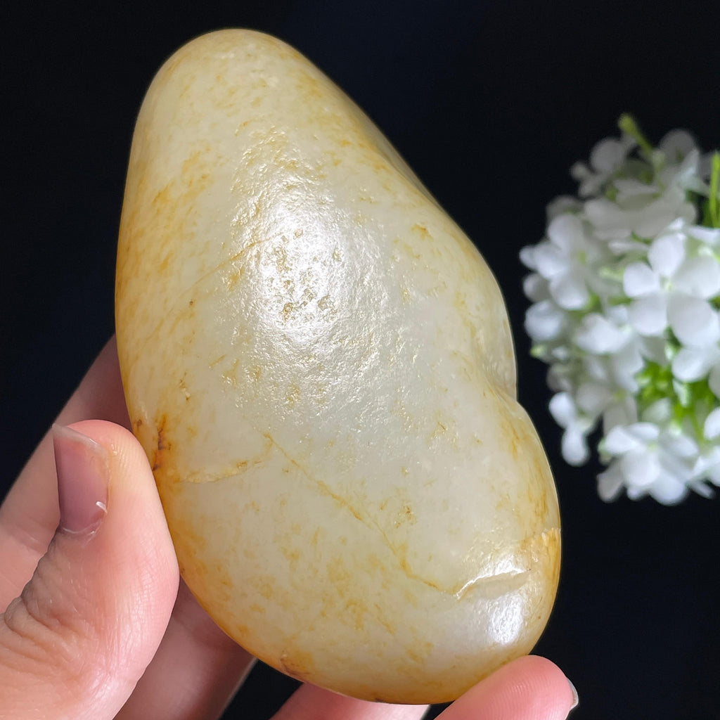 新疆和田玉“金雾裹月”白玉洒金皮籽料（yc441658）