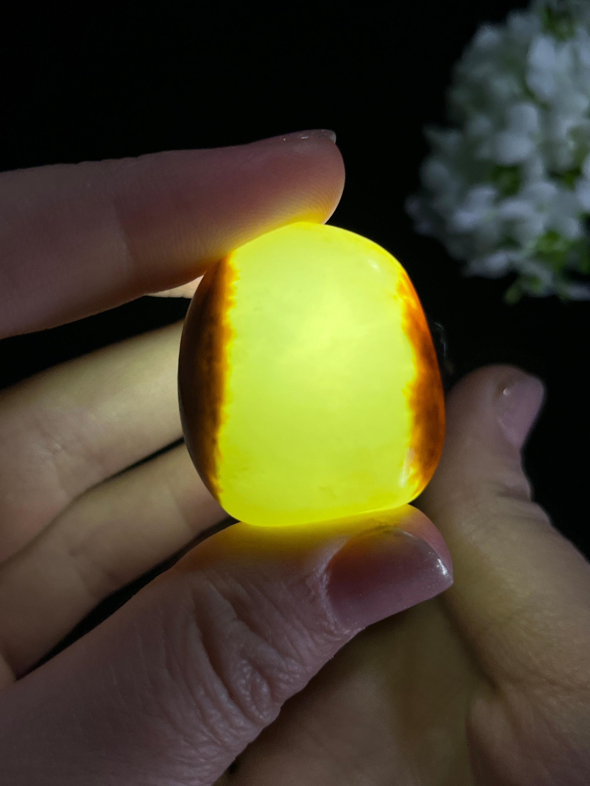 和田玉高青白聚红双面皮籽料原石（yc265072）