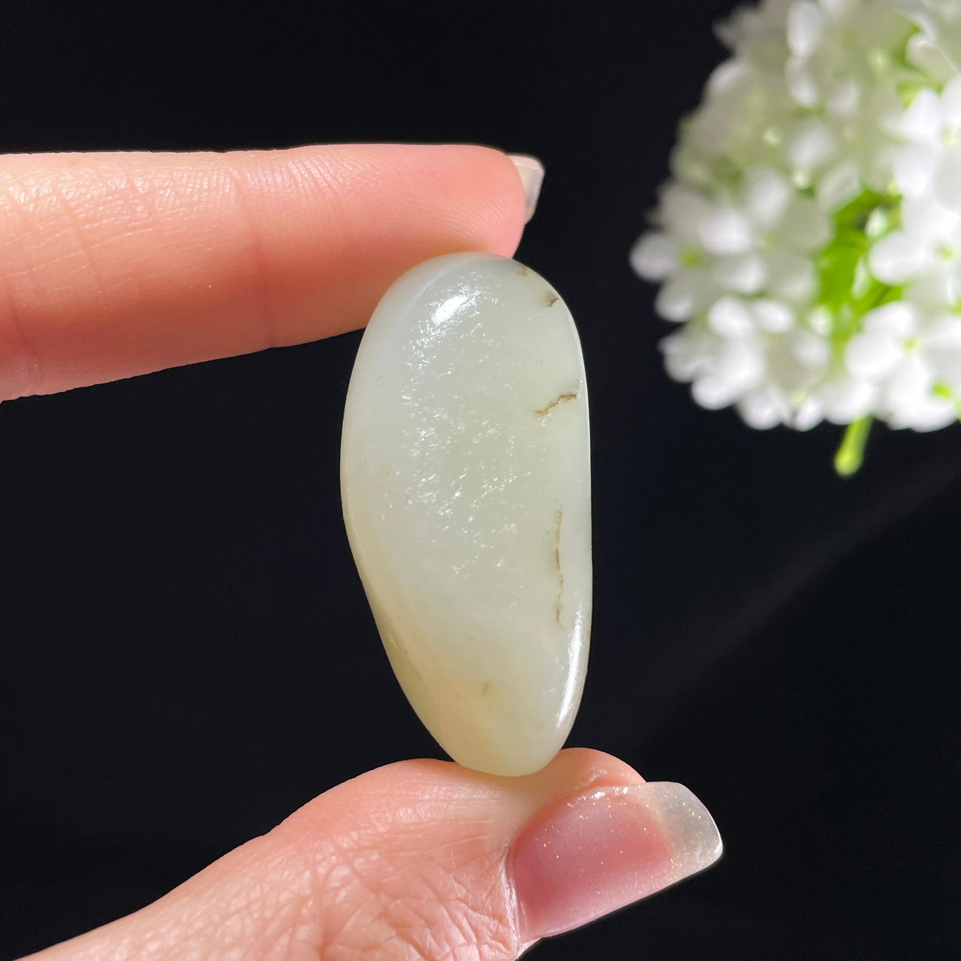 和田玉白玉“烟江浅墨”秋梨皮籽料（yc394207）