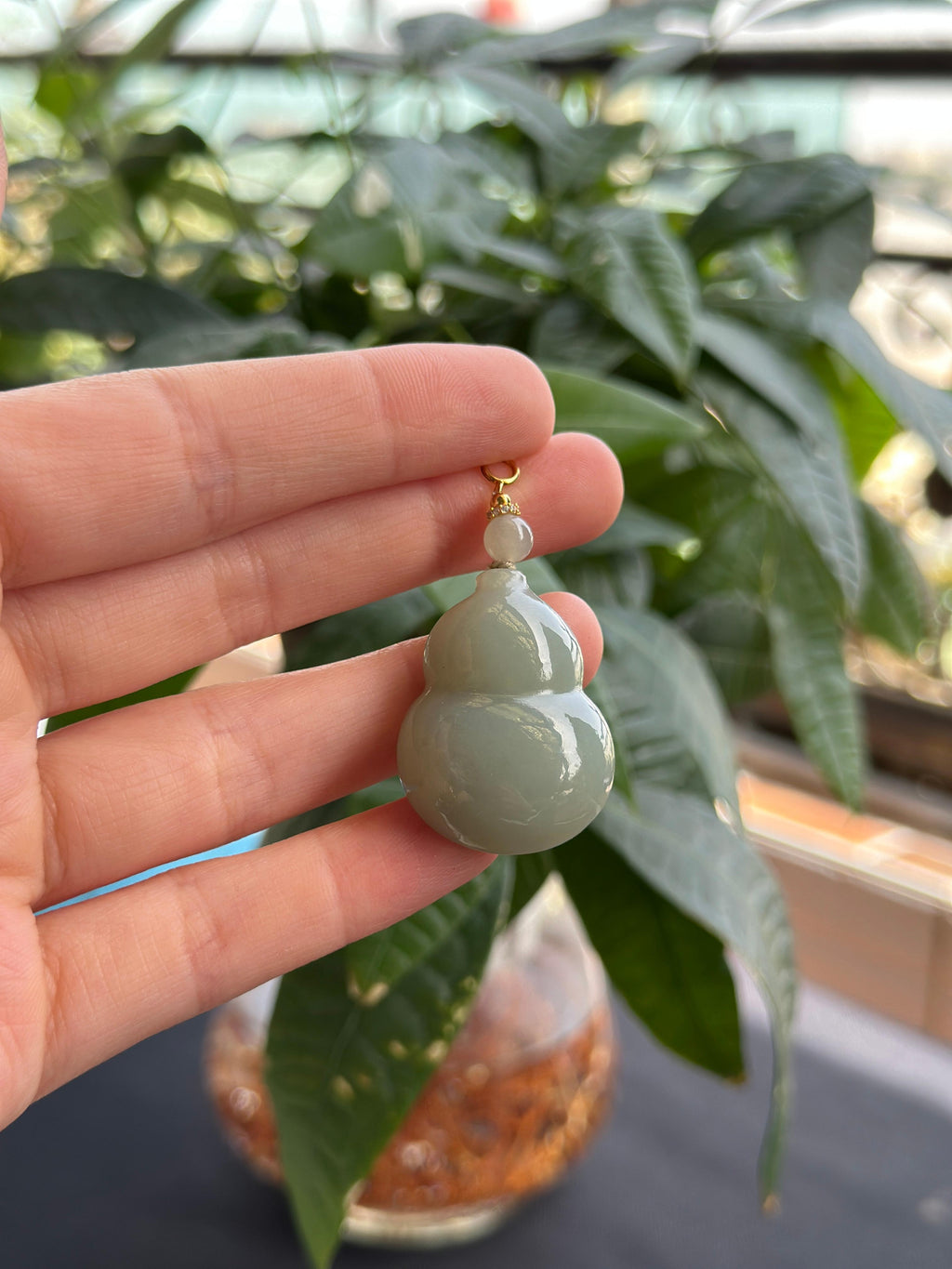 和田玉925银且末蓝葫芦吊坠（yc725846）