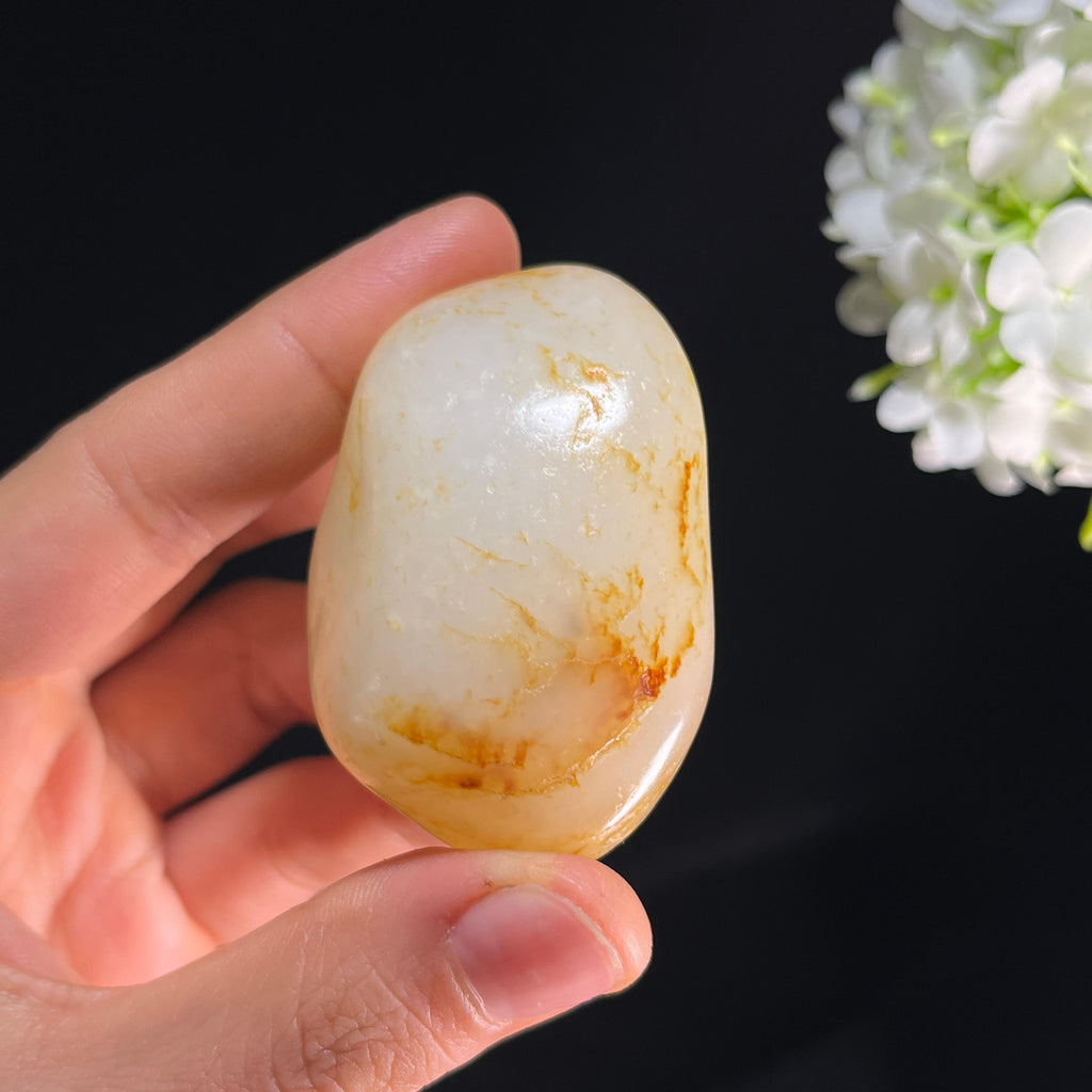 和田玉白玉“梅影横窗”洒金皮籽料（yc350488）