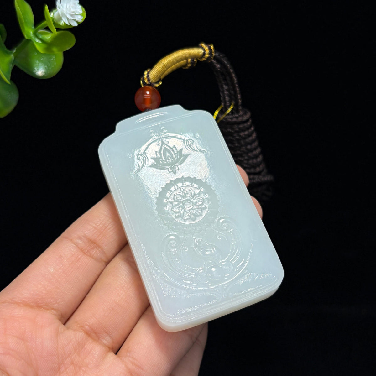 和田山料白玉观音牌挂件（yc762847）