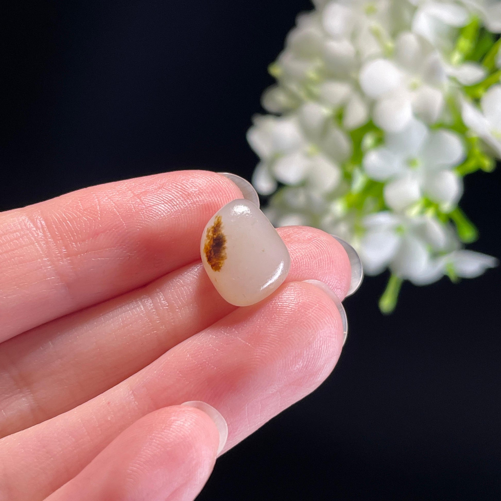 和田玉白玉“微尘映月”秋梨皮籽料（yc336325）