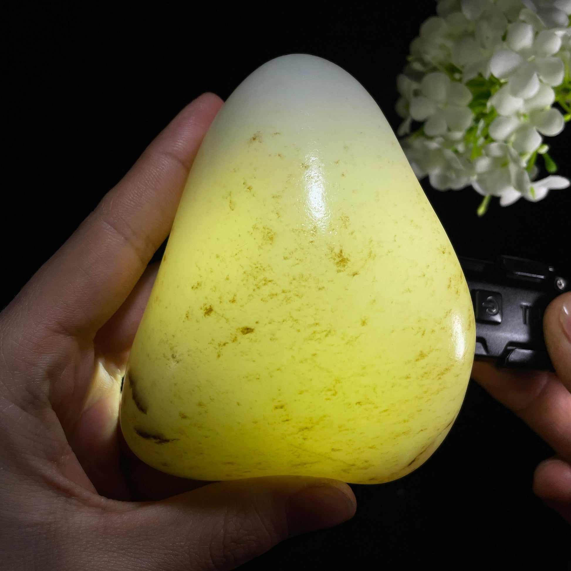 和田玉羊脂白玉“疏星映月”秋梨皮洒金皮籽料（yc357623）