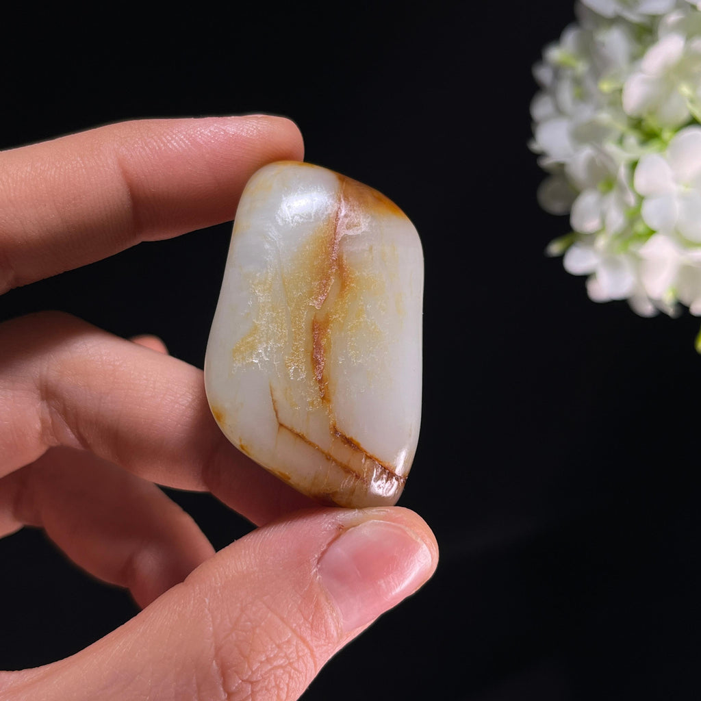 和田玉青白玉“石径听秋”洒红皮洒金皮籽料（yc350524）