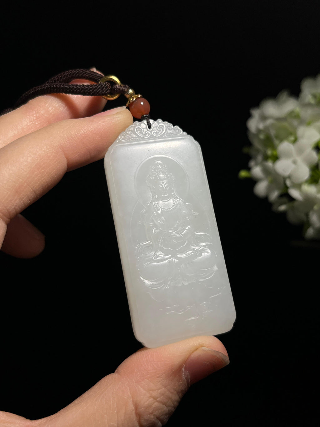 和田玉观音牌吊坠（yc258303）