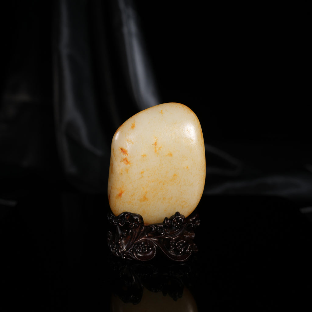 新疆和田玉“金纹纵雪”白玉洒金皮籽料（yc450354）